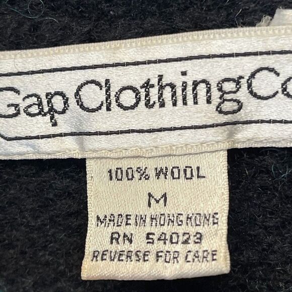 Vintage GAP Clothing Sweater Women's Medium Blue Black Check Thick Knit Wool - Picture 4 of 12